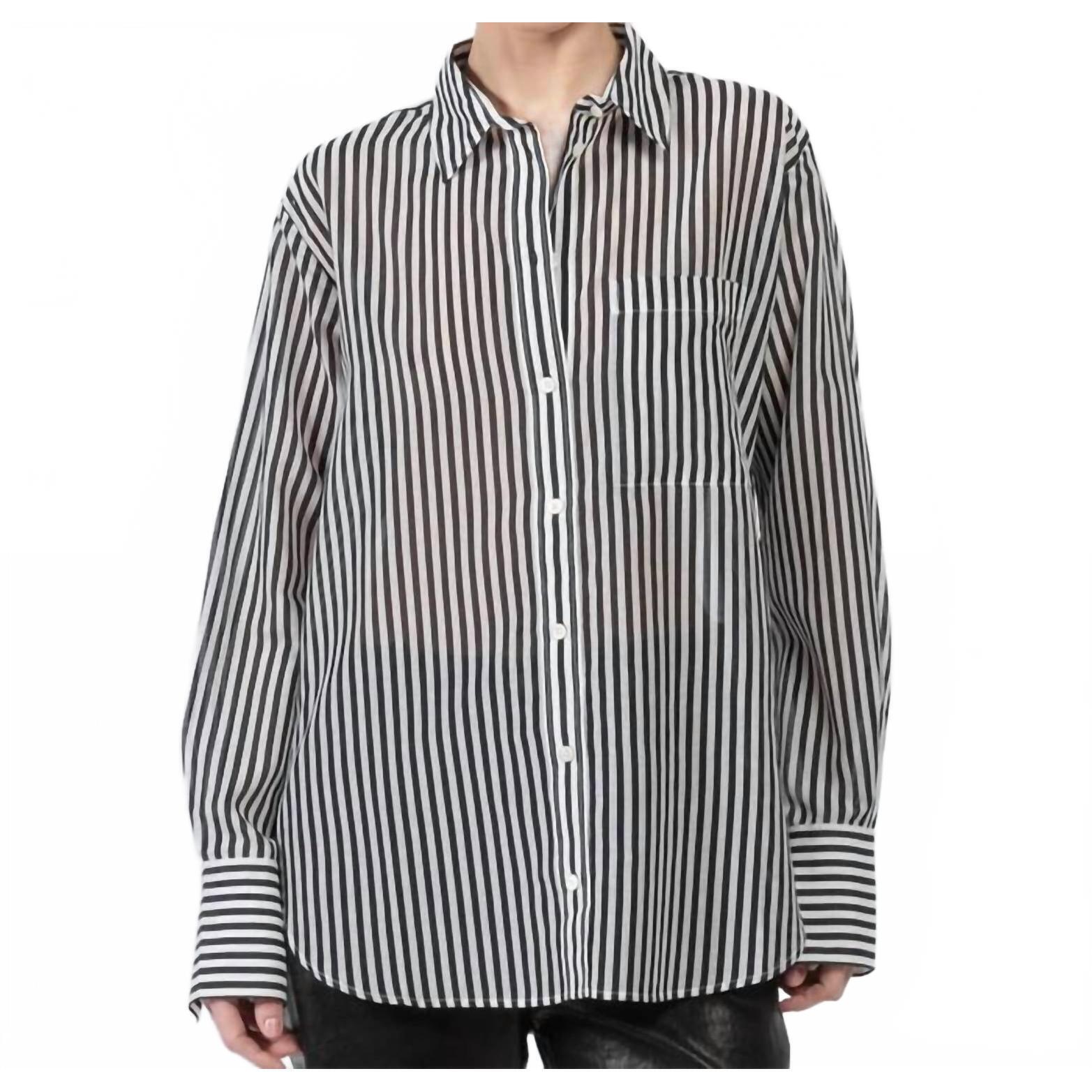 New Frame The Oversized Pocket Shirt In Navy Multi